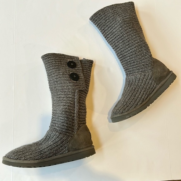 UGG Classic Cardy Sweater Knit Tall Boot Size 6 - Picture 1 of 10